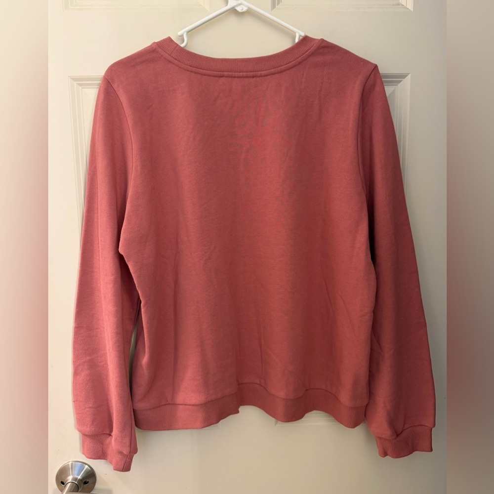 NWT Skies Are Blue Jana Embroidered Polka Dot Sweatshirt, Pink, XL - Picture 8 of 9